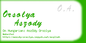 orsolya aszody business card