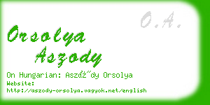 orsolya aszody business card